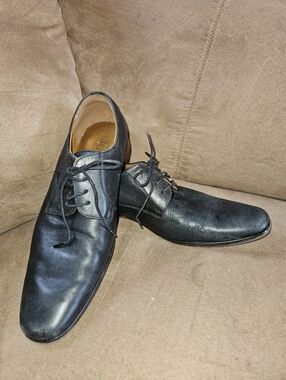 Florsheim Postino Sz 10 Plain Toe Black Leather Oxford